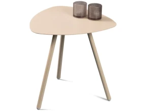 Stolík Mira, priemer 50 cm, béžový%