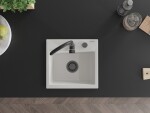 MEXEN/S MEXEN/S - Milo granitový drez 1 435 x 410 mm, biela, + sifón grafit 6505441000-20-B