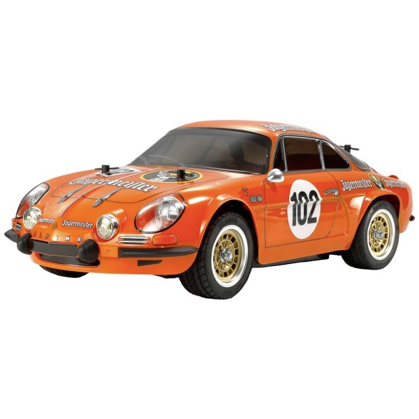 Tamiya Renault Alpine 110 Jägermeister oranžová komutátorový 1:10 RC model auta elektrický pretekárske auto BS; 58708