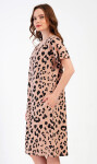 Dámske šaty s krátkym rukávom Leopard Home béžová 3XL