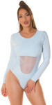 Sexy Koucla Body with Mesh Insert and long sleeves lilac Einheitsgroesse