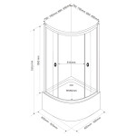 AQUALINE - ARLEN štvrťkruhová sprchová zástena 800x800, sklo Brick BTR803