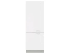 Vysoká kuchynská skriňa Bianka 60DK, 60 cm, biely lesk%