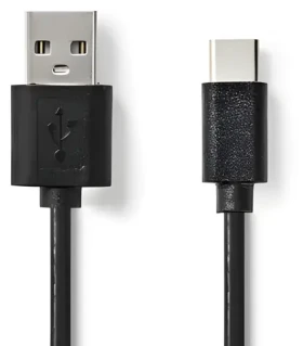 Nedis USB 2.0 kábel čierna / USB-A - USB-C / 480 Mbps / 5 W / 1 m (CCGL60601BK10)