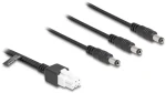 DeLock Mini-Fit 4,2mm 6pin - 3x DC 5,5x2,5mm čierna / Napájací kábel / rozbočovač 1:3 (90168)