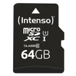 INTENSO 64GB / Pamäťová karta / MicroSDXC / UHS-I / Class 10 / čítanie až 90 MB/s (3423490)