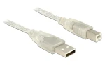 DeLock USB-A - USB-B / Kábel / USB 2.0 / 3 m / transparentný (83895)