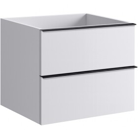 CERANO - Kúpeľňová skrinka pod umývadlo s úchytkou Velora - biela matná, čierna úchytka - 69x53x46,5 CER-664990