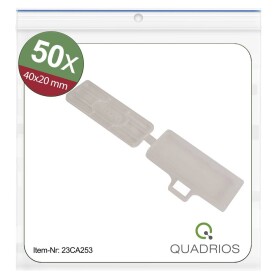 Quadrios 23CA253 23CA253 ochranný štítok Druh montáže: káblové spony Potlačiteľná plocha: 18 x 42 mm priehľadná Počet markerov: 50 50 ks; 23CA253
