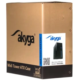 Akyga AK939BL čierna, modré prvky / Skriňa / Midi Tower / ATX / bez zdroja (AK939BL)