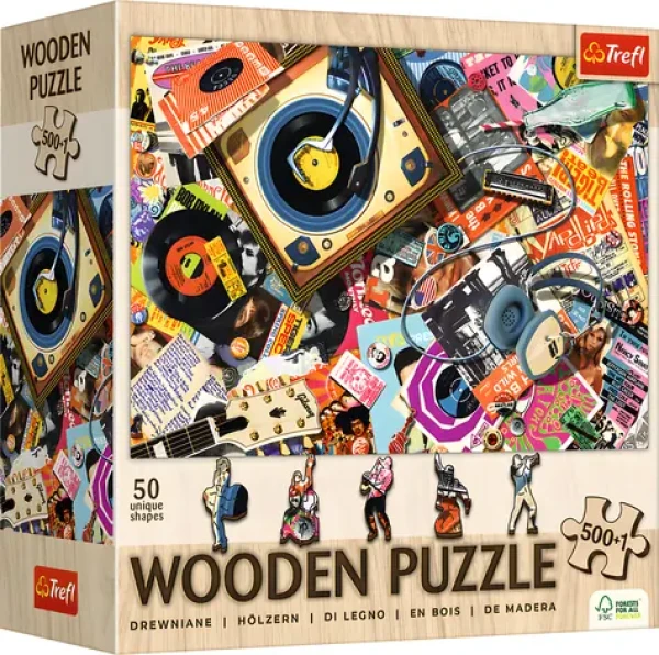 Trefl Drevené puzzle Vo svete hudby