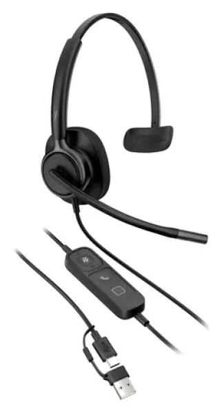 HP Poly Mission 415 čierna / Slúchadlá s mikrofónom / Káblové / Potlačenie hluku / USB-C, USB-A (C01A9A6#AC3)