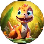 Jedlý papier dinosaurus žltý 19,5 cm - Pictu Hap - Pictu Hap
