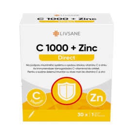 LIVSANE Vitamín C 1000 + zinok direct vrecúška 2,2 g 30 ks