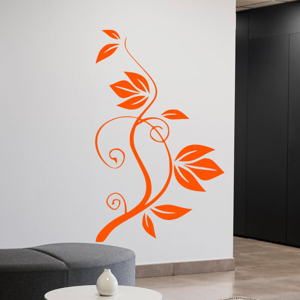 Veselá Stena Samolepka Ťahajúca sa kvetina Farba: oranžová, Veľkosť: 80 x 50 cm