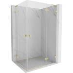 MEXEN/S - Lunar L Duo sprchovací kút dvere krídlové pravá 105 x 95, transparent, zlato kartáčovaná 834L-105P-095L-55-00
