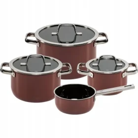 WMF Fusiontec Mineral Pre sada kuchynského riadu / 3 hrnce + rajnicu / 24cm 6.4L / 20cm 3.7L / 16cm 2L / 16cm 1.3L (05.1895.5290)