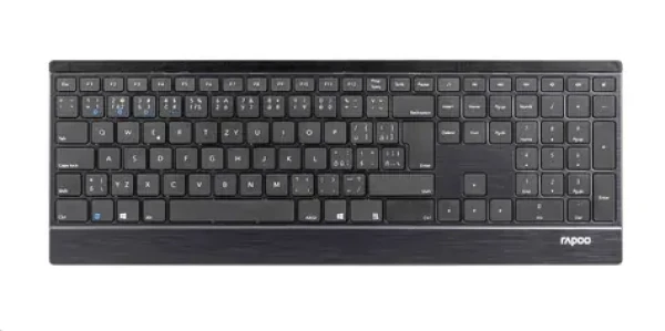 Rapoo E9500M Multi-mode čierna / bezdrôtová klávesnica / 2.4 GHz / BT 3.0 a 4.0 / ultra-tenká / Nano USB / 2x AA batérie (6940056189547)