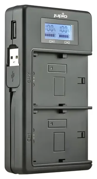 JUPIO Duo Charger LCD pre Sony / Nabíjačka / NP-FM50, NP-F550/F750/F970 / LCD displej (JDC2011)