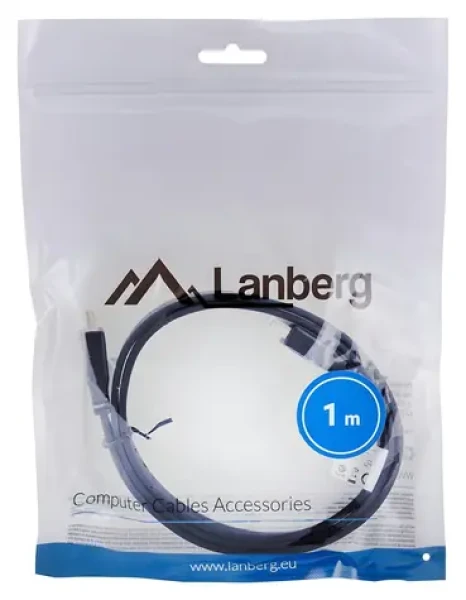 Lanberg CA-HDMI-21CU-0010-BK čierna / Kábel HDMI / HDMI 2.0 / 1 m / 4K UHD / 144 Hz / ARC (CA-HDMI-21CU-0010-BK)