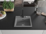 MEXEN/S MEXEN/S - Milo granitový drez 1-miska vrátane batérie Rita, šedý 6505-71-670300-70