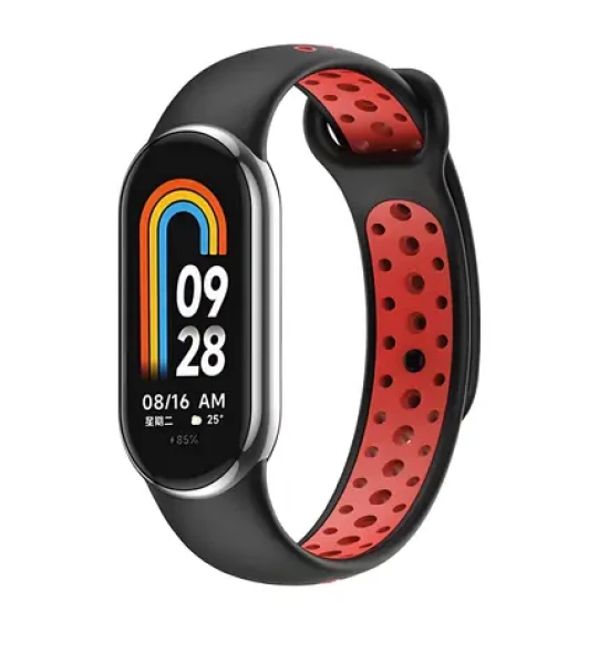 Beline Design Mi Band 8/9/10 čierno-červená / Remienok / silikónový