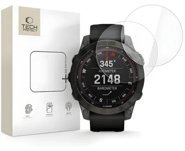 Tech-Protect Glass Fit+ sklo pre Garmin Fenix 7/7 Pre číre / Ochranné tvrdené sklo / 2 ks v balení