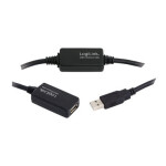 LogiLink UA0145 čierna / Aktívny USB 2.0 predlžovací kábel / 15m (UA0145)