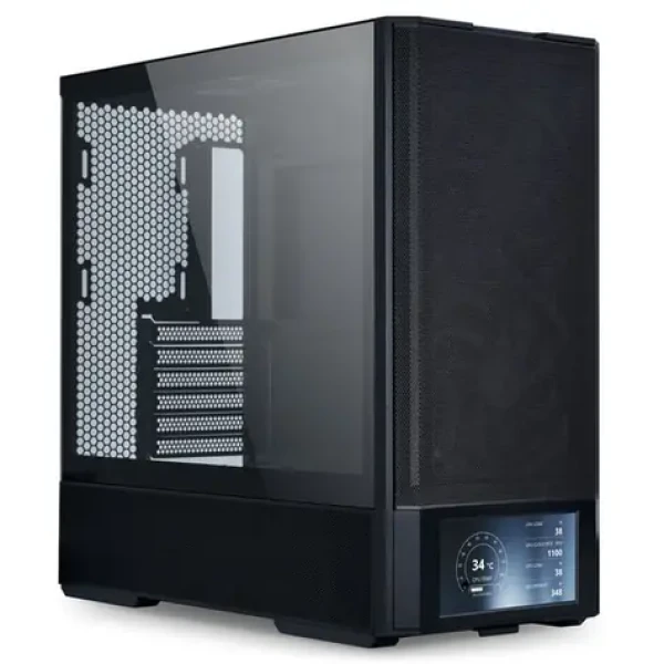 Lian Li LANCOOL 207 Digital Midi-Tower čierna / ATX / 2xUSB 3.0 + 1xUSB 3.1 / 6 "displej / bez zdroja / priehľadná bočnica (LAN207DX)