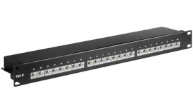 MicroConnect 19" Patch Panel CAT6 RJ-45 24-portov čierna (PP-014)