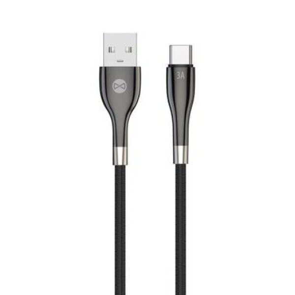 Forever Sleek Kábel USB-A (M) - USB-C (M) 1m čierna / 3 A (5900495082695)