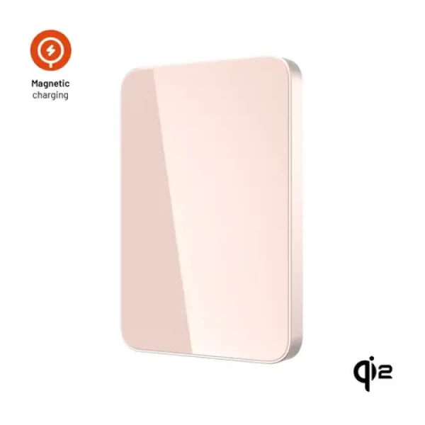 FIXED Powerbanka MagZen 5 Crystal s bezdrôtovým nabíjaním so štandardom Qi2 a podporou MagSafe 5 000 mAh ružová (FIXZENMC-5-PI)