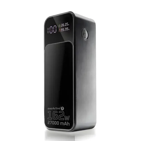Powerbanka 27 000 mAh čierna / Powerbanka / 162,5 W / 2x USB-C / 1x USB-A / QC4+/PD3.1 / LCD displej so svietidlom (EB-27Q)