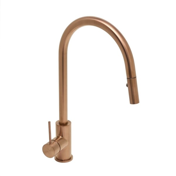 Drezová batéria SAT Aurum s vyťahovacou spŕškou, 2 prúdy brúsená rose gold SATBAUR286BRG SATBAUR286BRG