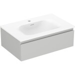 MEXEN/S - Orio kúpeľňová skrinka 70 cm s umývadlom Vela, 1 šuplík, sivá mat/biela mat 91A10-07023-1-BF62-W23M01