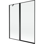 MEXEN - MIST vaňová zástena 140x150 cm 6mm f+s, čierna, okraj, ľavá 8A9-140-011-70-70-L