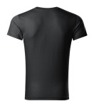Pánske tričko Slim Fit s výstrihom do V ebony gray S