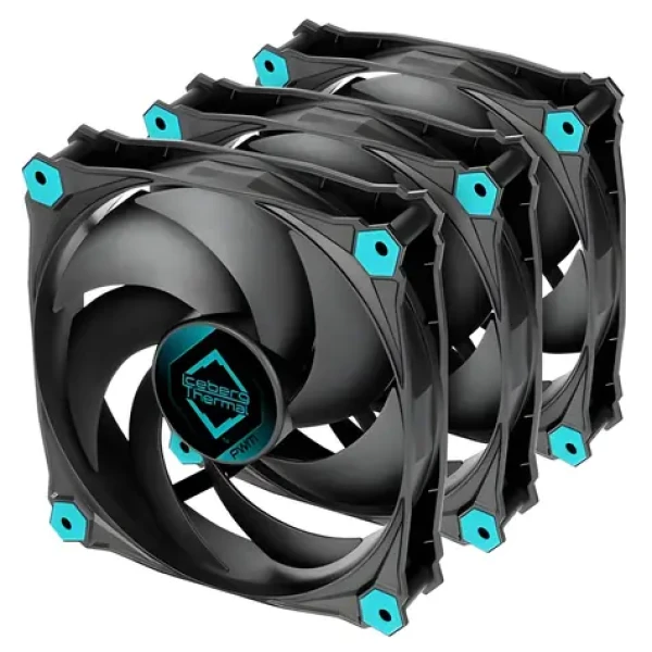 Iceberg Thermal IceGALE Silent PWM čierna 3ks / 120 mm / klzné ložisko / 21,8 dB / 51 CFM / 4-pin PWM (ICEGALE12P-BBT-3A)
