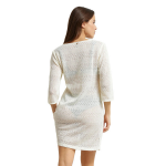Dámske plážové šaty DDEPS SHELL DRESS – DIM 38 smetanová