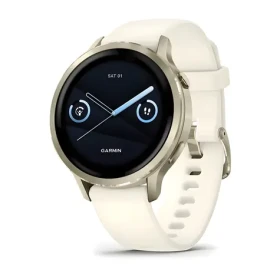 Garmin Venu 4 41 mm zlatá, béžový remienok / Chytré hodinky / 1.2" AMOLED / GPS / Wi-Fi / 5 ATM (010-03013-00)