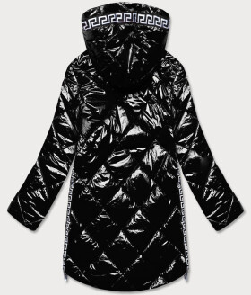 Lehká černá lesklá dámská bunda s model 16982568 - Libland Barva: odcienie czerni, Velikost: 46