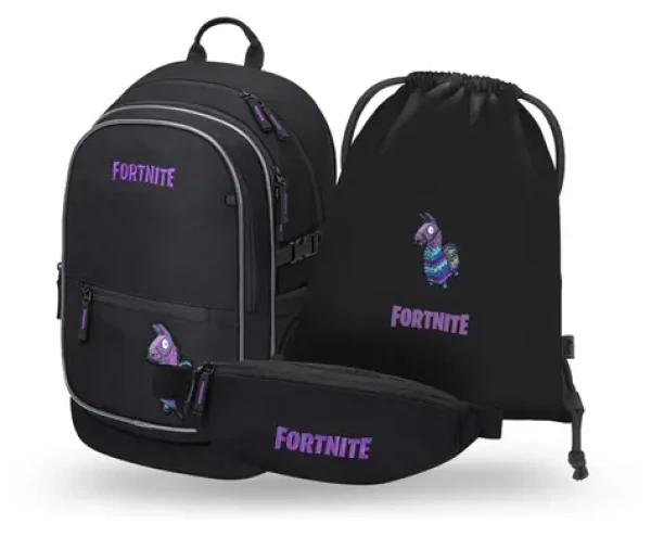BAAGL SET 3 Core Fortnite Flama / batoh / vrecko / oblička / GRS