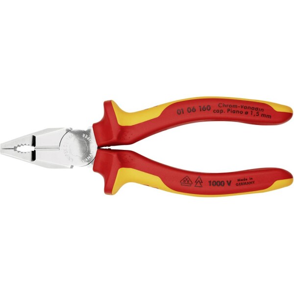 Knipex 01 06 160 VDE kombinované kliešte, 160 mm, DIN EN 60900, DIN ISO 5746; 01 06 160