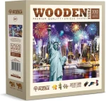 Wooden City Drevené puzzle Nočná New York