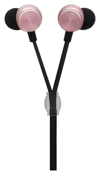 2GO In-Ear Luxury Zipper-Style ružová / Slúchadlá do uší s mikrofónom / 3,5 mm jack / drôtová / 3 veľkosti nástavcov (794477)