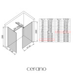 CERANO - Sprchová zástena Walk-in Onyx TL/P - 8 mm - hranatá vzpera - čierna matná, transparentné sklo - 150x100x200 CER-8050BD2867