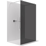CERANO - Sprchová zástena Walk-in Onyx Duo Ľ/P - 8 mm - okrúhla vzpera - chróm, grafitové sklo - 100x200 CER-8050BD2099