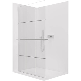 CERANO - Sprchová zástena Walk-in Crystal Ľ/P - 8 mm + polička/držiak na uteráky - bezvzperový systém - chróm, industriálne sklo - 160x200 CER-8050BD6839