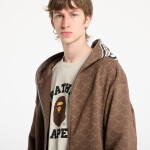 Mikina A BATHING APE College Monogram Relaxed Fit Shark Full Zip Hoodie UNISEX Brown L