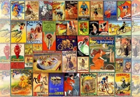 GRAFIKA Puzzle Vintage plagáty s kolesami